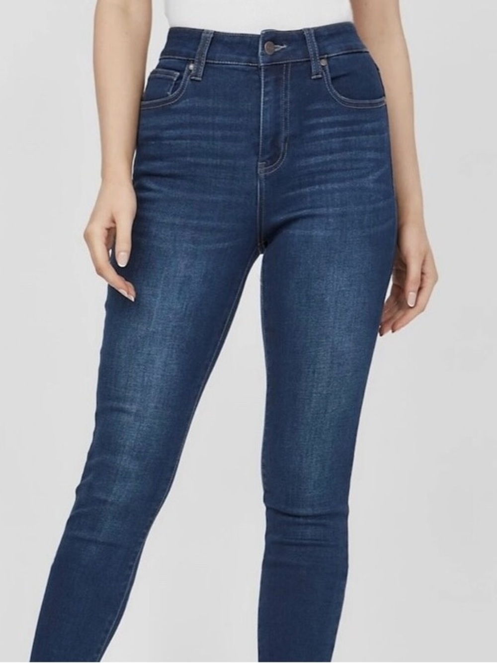 Guess| Classic High-Rise Medium Blue Denim Curve Hug Fit Skinny Jeans Sz 29